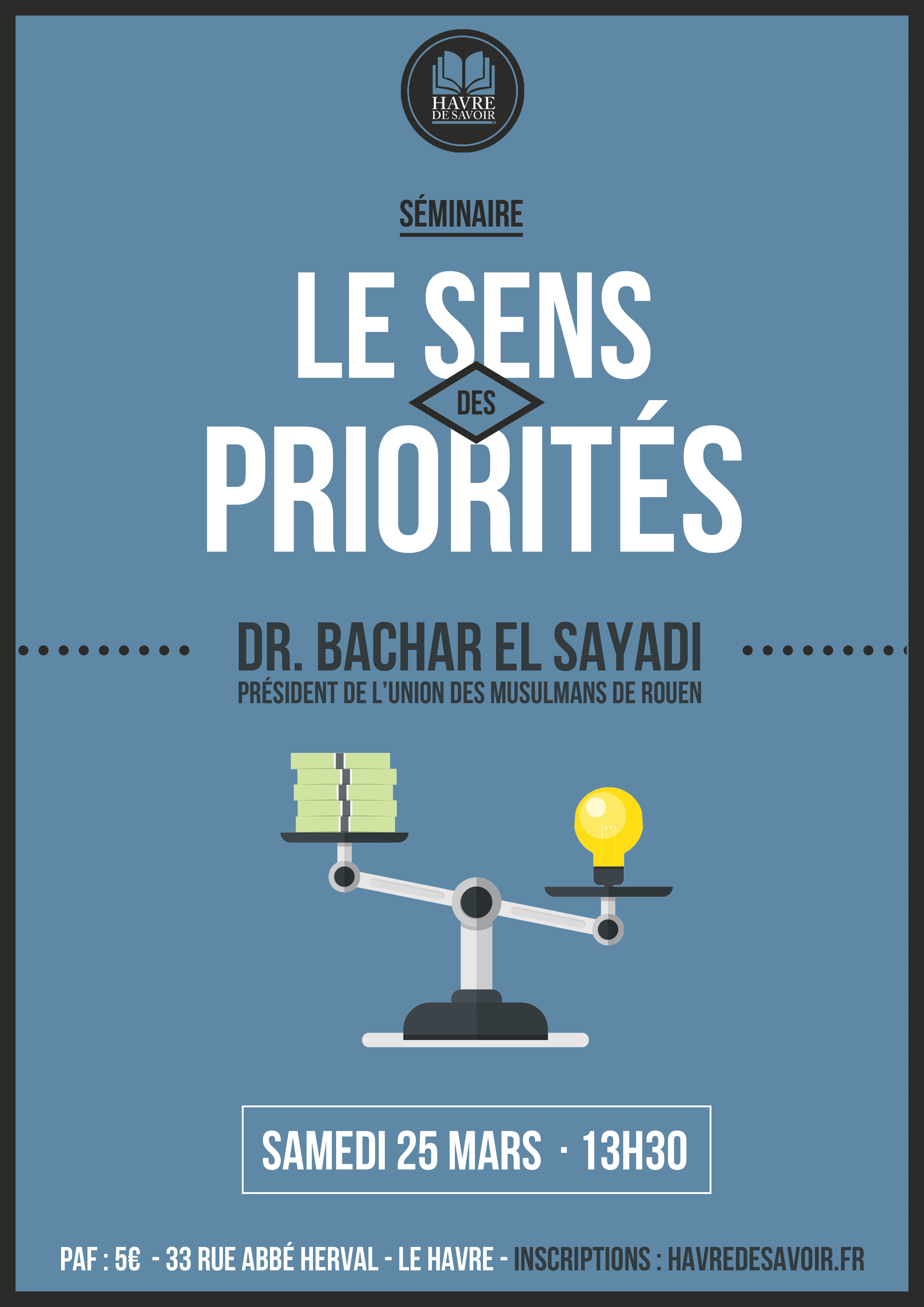 "Le sens des priorités" : Séminaire avec Bachar El Sayadi