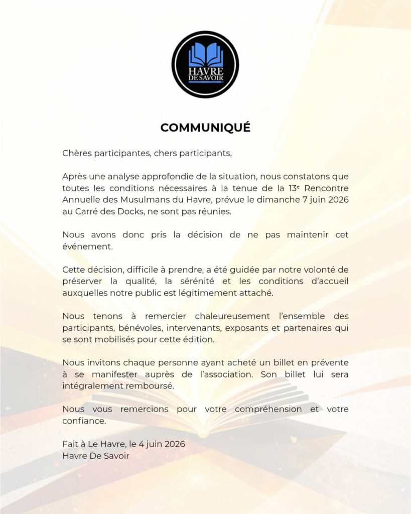 Annulation de la 13ème RAMHA [communiqué]